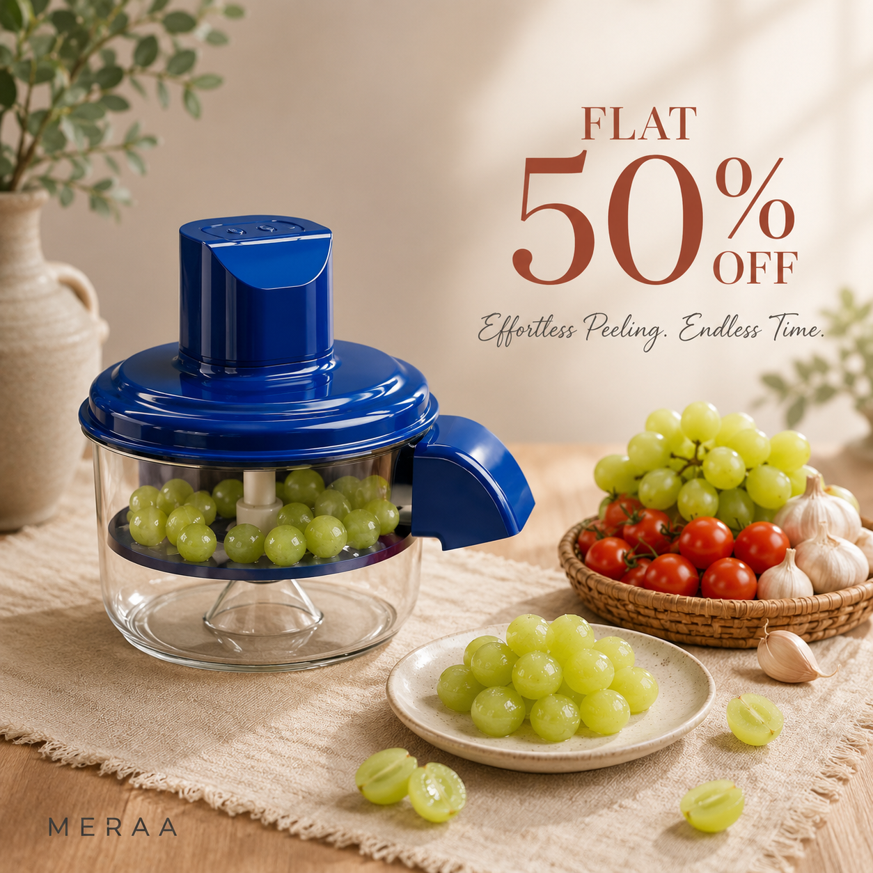 PeelPro 360™  – Peel Garlic, Grapes & Veggies in Seconds