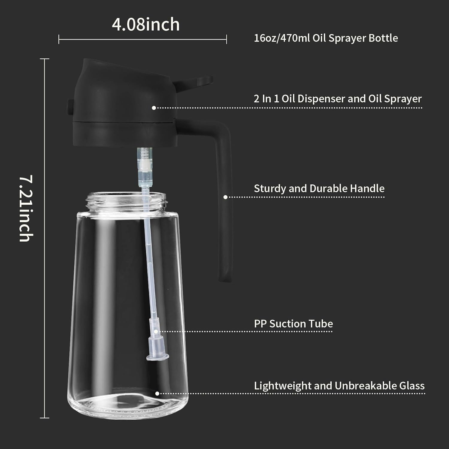 Misamo 2-in-1 Glass Oil Sprayer